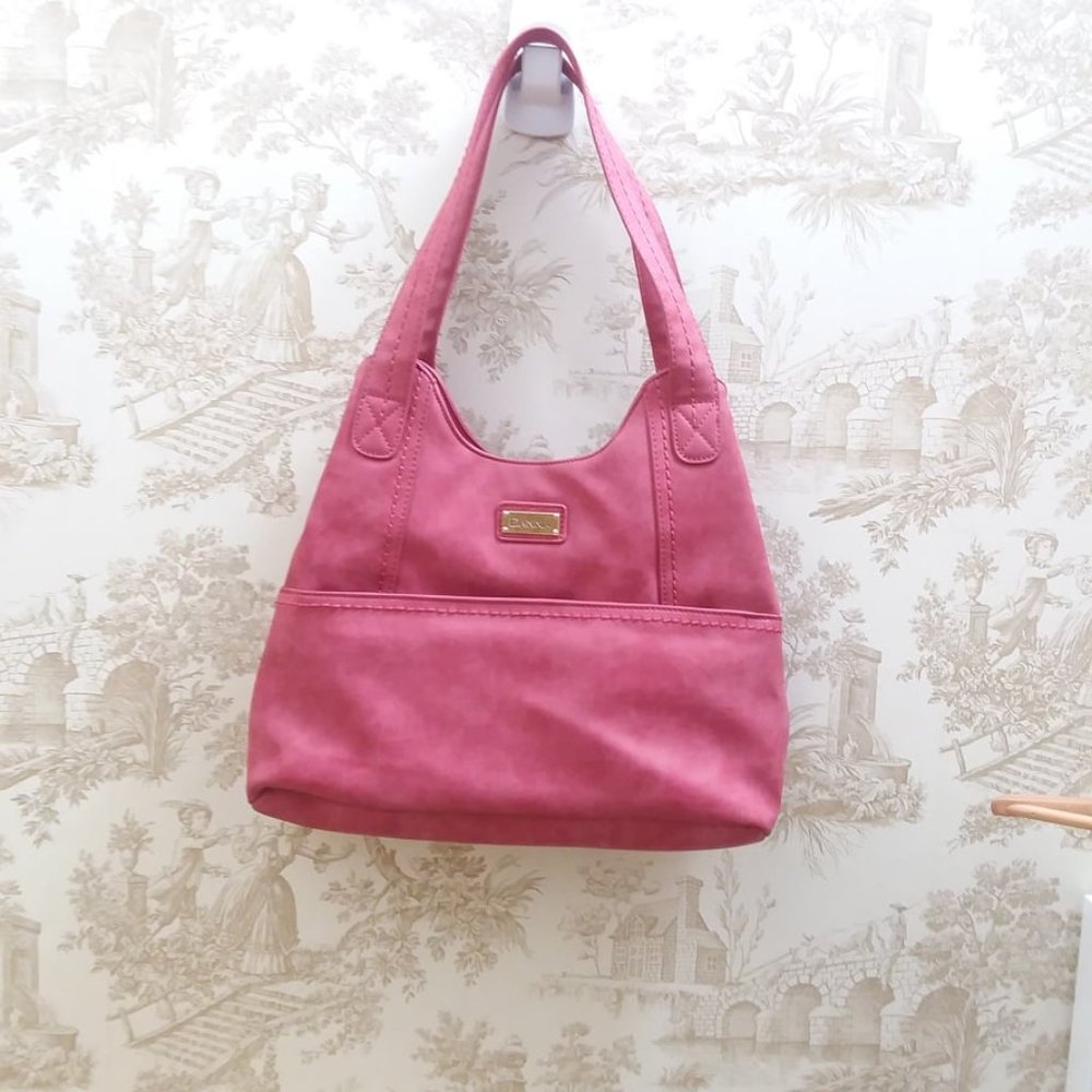 Danna Pink floral purse Faux leather.